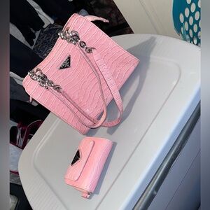 Medium Prada Galleria crocodile leather bag and wallet